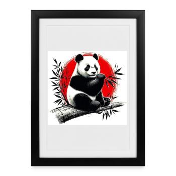 Panda - Framed poster (27 × 37 cm) - black - Front