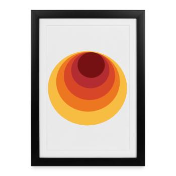 Cercle rétro à pois - Affiche encadrée (27 × 37 cm) - noir - Devant