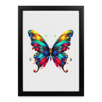 Papillon - Affiche encadrée (27 × 37 cm) - noir - Devant