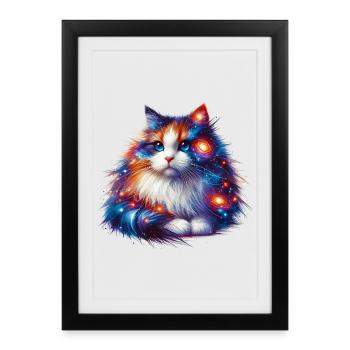 Chat - Affiche encadrée (27 × 37 cm) - noir - Devant