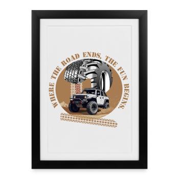 Conducteur tout-terrain - Affiche encadrée (27 × 37 cm) - noir - Devant