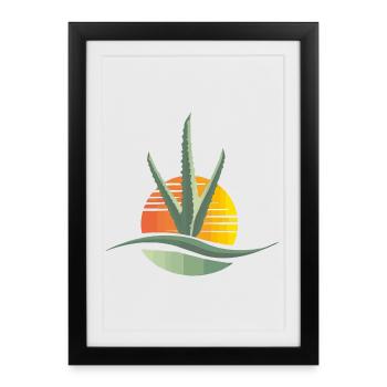 Aloe Logo - Framed poster (27 × 37 cm) - black - Front