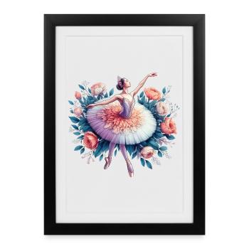 Ballet dancer with tutu - Framed poster (27 × 37 cm) - black - Front