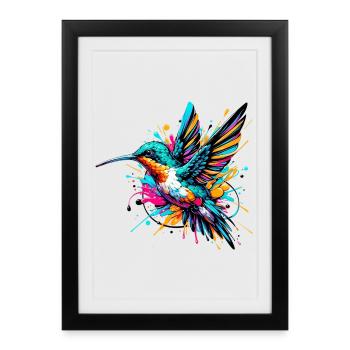 Colibri - Affiche encadrée (27 × 37 cm) - noir - Devant