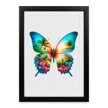 Papillon - Affiche encadrée (27 × 37 cm) - noir - Devant