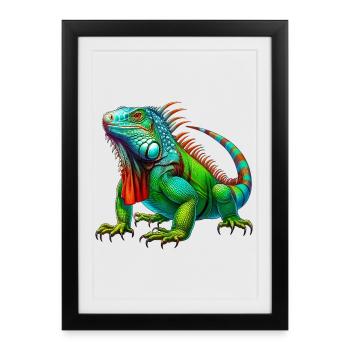 Iguane - Affiche encadrée (27 × 37 cm) - noir - Devant