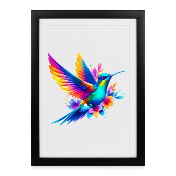 Colibri - Affiche encadrée (27 × 37 cm) - noir - Devant