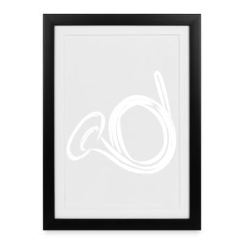 Dessin de cor français - Affiche encadrée (27 × 37 cm) - noir - Devant