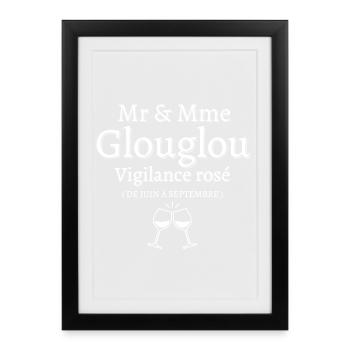 EVG, équipe des mariés, glouglou - Affiche encadrée (27 × 37 cm) - noir - Devant