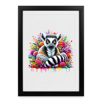 Lémurien - Affiche encadrée (27 × 37 cm) - noir - Devant