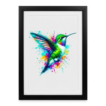 Colibri - Affiche encadrée (27 × 37 cm) - noir - Devant