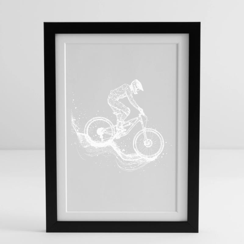 Dessin VTT Affiche encadrée (27 × 37 cm)