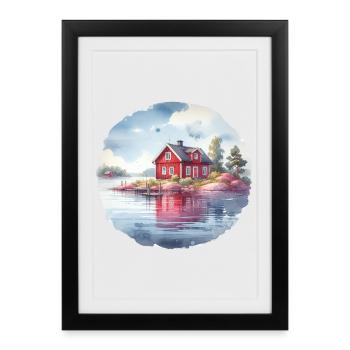Swedish house Swedish house holiday gift - Framed poster (27 × 37 cm) - black - Front