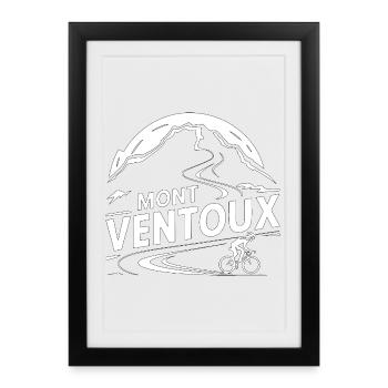 L’ascension épique du Mont Ventoux à vélo - Affiche encadrée (27 × 37 cm) - noir - Devant