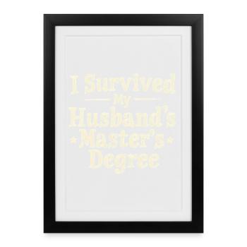 J’AI SURVÉCU À LA MAÎTRISE DE MON MARI - Affiche encadrée (27 × 37 cm) - noir - Devant