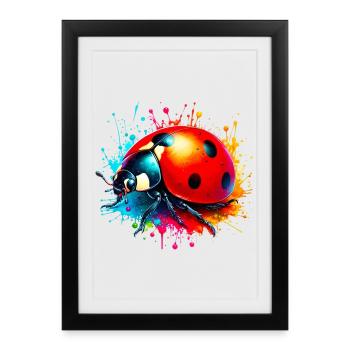 Coccinelle - Affiche encadrée (27 × 37 cm) - noir - Devant