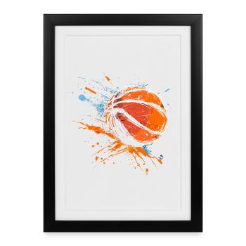 Basketball Ball Street Art - Framed poster (27 × 37 cm) - black - Front