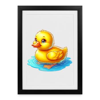 Caneton Canard Canard Canard - Affiche encadrée (27 × 37 cm) - noir - Devant