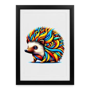 Hedgehog - Framed poster (27 × 37 cm) - black - Front