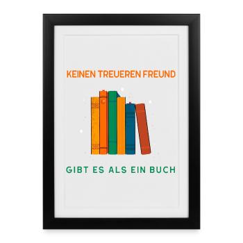 Pas d’ami plus fidèle qu’un livre - Affiche encadrée (27 × 37 cm) - noir - Devant