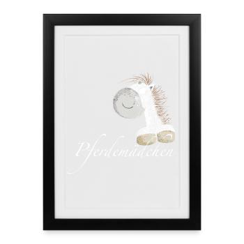 Horse Girl Horse Saying Horse - Framed poster (27 × 37 cm) - black - Front