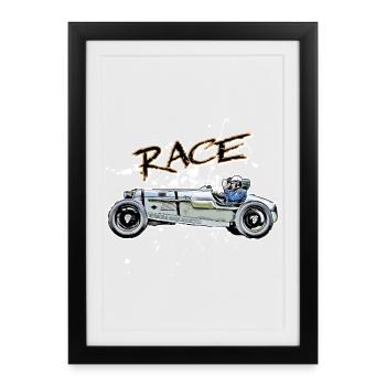 Race - Framed poster (27 × 37 cm) - black - Front