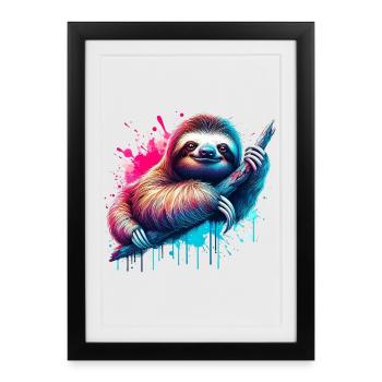 Paresse - Affiche encadrée (27 × 37 cm) - noir - Devant