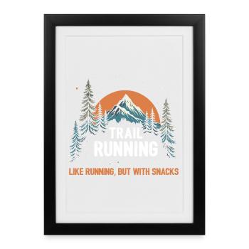 Ultra course à pied - Affiche encadrée (27 × 37 cm) - noir - Devant