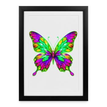 Butterfly - Framed poster (27 × 37 cm) - black - Front