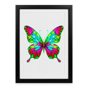 Butterfly - Framed poster (27 × 37 cm) - black - Front