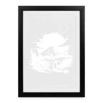 Mountainbiken - Gerahmtes Poster (27 × 37 cm) - Schwarz - Vorne