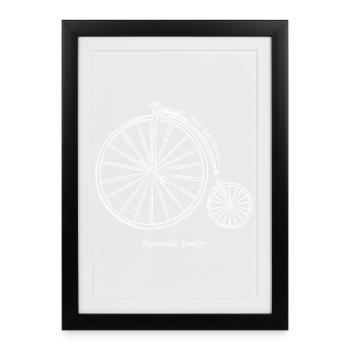 Vintage Bicycle Renewable Energy - Framed poster (27 × 37 cm) - black - Front