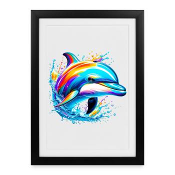 Dauphin - Affiche encadrée (27 × 37 cm) - noir - Devant