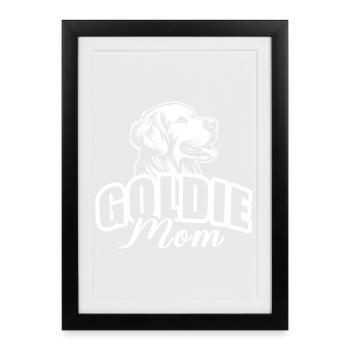 « Goldie Mom » avec une tête de chien - Affiche encadrée (27 × 37 cm) - noir - Devant