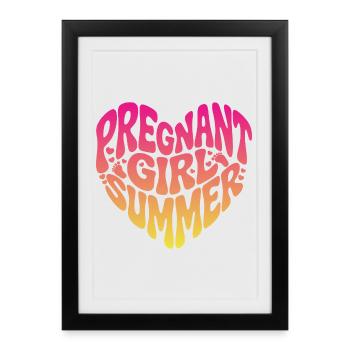 Fille enceinte Été - Affiche encadrée (27 × 37 cm) - noir - Devant