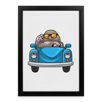 Mole Car - Framed poster (27 × 37 cm) - black - Front