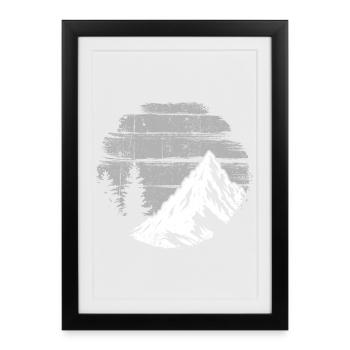 Arête alpine monochrome - Affiche encadrée (27 × 37 cm) - noir - Devant