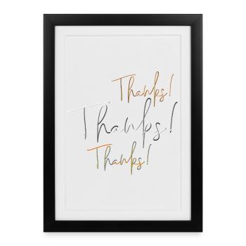 merci - Affiche encadrée (27 × 37 cm) - noir - Devant