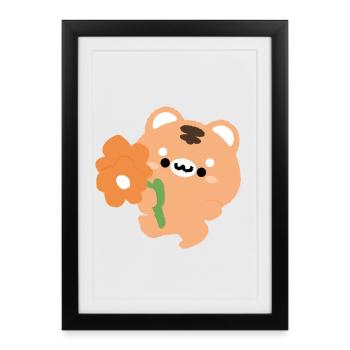 Romantic Tiger - Framed poster (27 × 37 cm) - black - Front