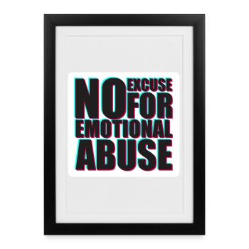 Audacieux, aucune excuse pour une conception de violence psychologique - Affiche encadrée (27 × 37 cm) - noir - Devant