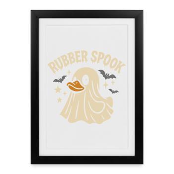 Geist Badeente & lustiger Spruch Motiv - Gerahmtes Poster (27 × 37 cm) - Schwarz - Vorne