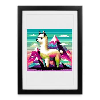 Alpaca - Framed poster (27 × 37 cm) - black - Front