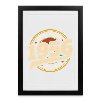 1956 Légende 70 Ans Anniversaire Homme - Affiche encadrée (27 × 37 cm) - noir - Devant