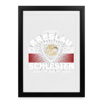 Wroclaw Eagle – Silesian Coat of Arms Design - Framed poster (27 × 37 cm) - black - Front