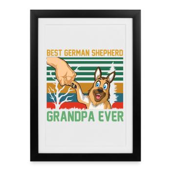 German Shepherd Grandpa - Framed poster (27 × 37 cm) - black - Front