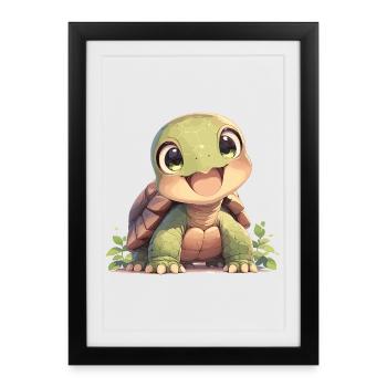 Tortues Tortue - Affiche encadrée (27 × 37 cm) - noir - Devant