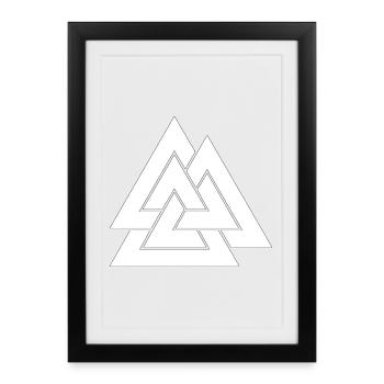 Geometric triangular nesting - Framed poster (27 × 37 cm) - black - Front