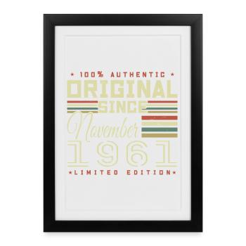 cadeau d'anniversaire novembre 1961 - Affiche encadrée (27 × 37 cm) - noir - Devant