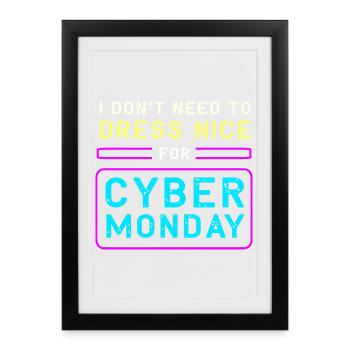 Cyber Monday shopping spree - Framed poster (27 × 37 cm) - black - Front