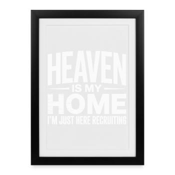 Le ciel est ma maison Jésus Croix Chrétien - Affiche encadrée (27 × 37 cm) - noir - Devant